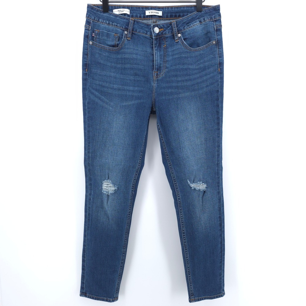 Vigoss Womens‎ Marley Skinny Jeans 29 Medium Blue Casual Distressed Denim